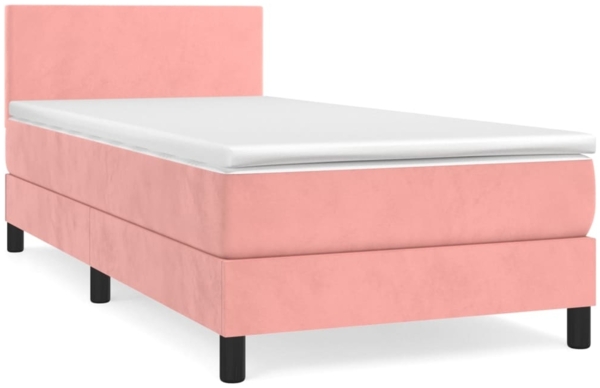vidaXL Boxspringbett mit Matratze Rosa 90x190 cm Samt 3141160