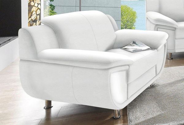 TRENDMANUFAKTUR Sessel Rondo, Breite 121 cm, breite Armlehnen, Füße chromfarben, Big-Sessel wahlweise mit Federkern, bequem