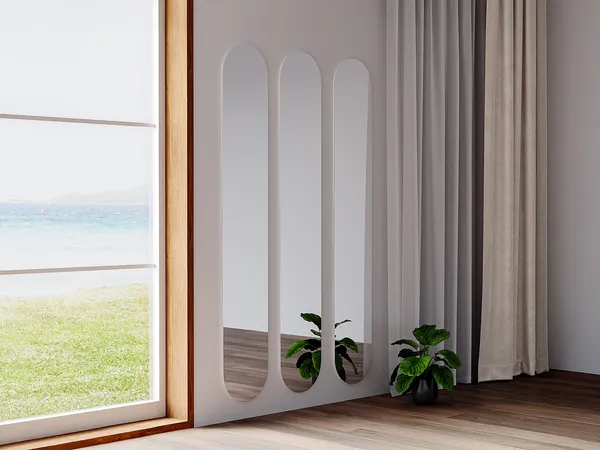 Vente-unique - KANXI Spiegel Holz, Platte Transparent - B 1 cm x H 175 cm x L 30 cm