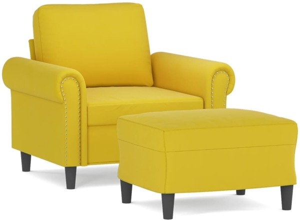 vidaXL Sessel mit Hocker Gelb 60 cm Samt 3201211