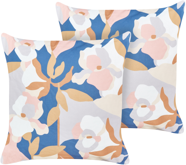 Gartenkissen 2er Set Blumenmuster VEREZZI 45 x 45 cm Bunt