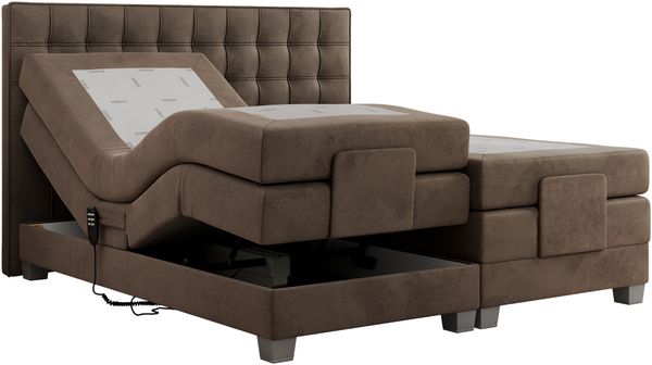 Boxspringbett elektrisch verstellbar, Schlafzimmerbett, Bettkasten - ELEKTRO - 160 x 200 cm - Braun Velvet - H4 Bild 5
