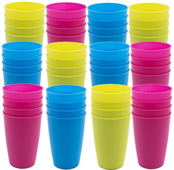 TSB Werk Becher Set Campingbecher Trinkbecher Becher, 48-tlg, Picknickgeschirr, Reisebecher, Kunststoff, Set