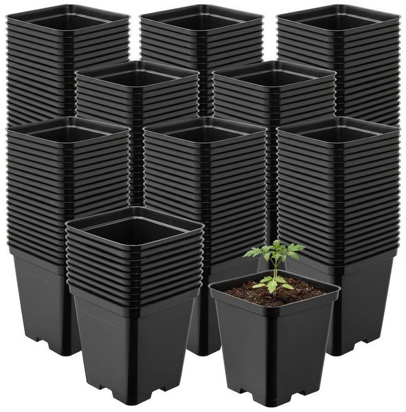 Garronda Blumentopf Kunststoff eckig mit Drainagelöchern Blumentopf für Garten GD-0199 (200 St, 200er Set)