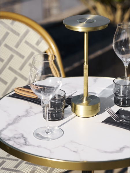 Tischleuchte, Metall, wiederaufladbar, Messing Bild 10