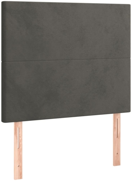 vidaXL Boxspringbett mit Matratze & LED Samt Dunkelgrau 120x200 cm, Härtegrad: H2 [3135994] Bild 6