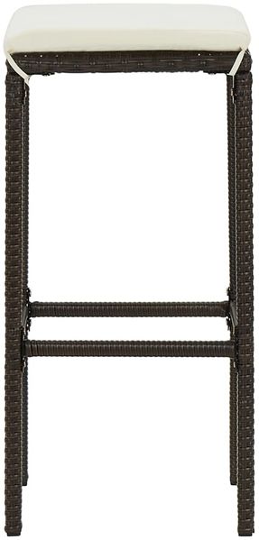 vidaXL Barhocker mit Kissen 2 Stk. Braun Poly Rattan 313439 Bild 4