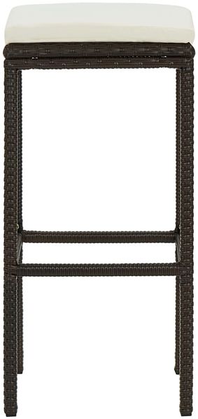 vidaXL Barhocker mit Kissen 2 Stk. Braun Poly Rattan 313439 Bild 5