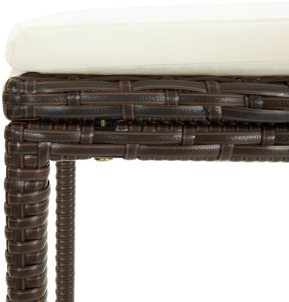 vidaXL Barhocker mit Kissen 2 Stk. Braun Poly Rattan 313439 Bild 6
