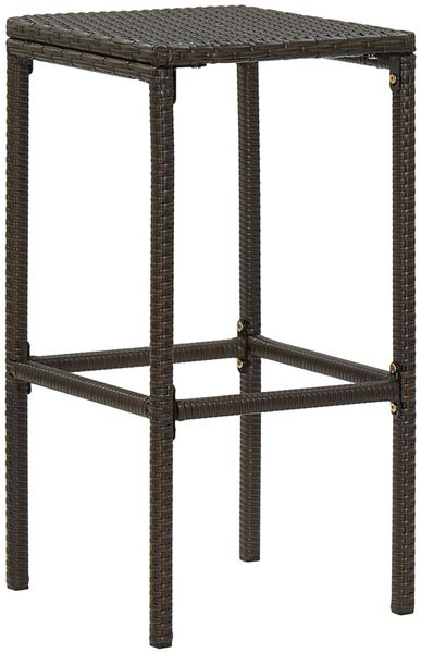 vidaXL Barhocker mit Kissen 2 Stk. Braun Poly Rattan 313439 Bild 3