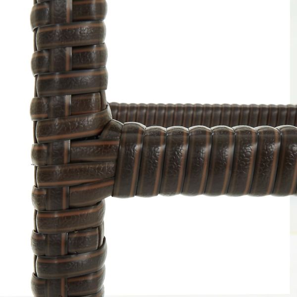 vidaXL Barhocker mit Kissen 2 Stk. Braun Poly Rattan 313439 Bild 7