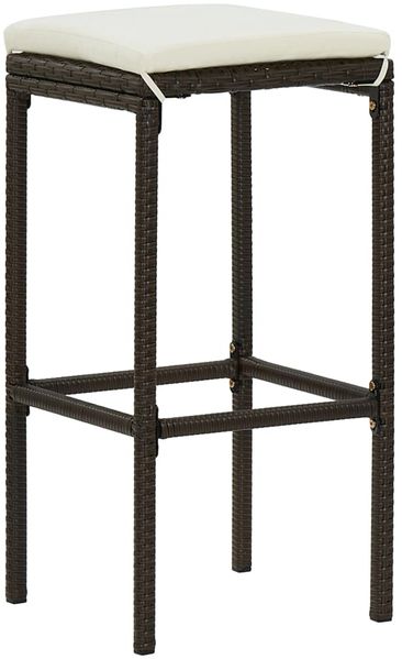 vidaXL Barhocker mit Kissen 2 Stk. Braun Poly Rattan 313439 Bild 2