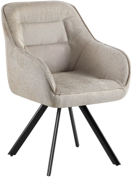 CLP Esszimmerstuhl Pettuli 180° schwenkbar gepolstert mit Rückenlehne bis 150 kg,creme Stoff