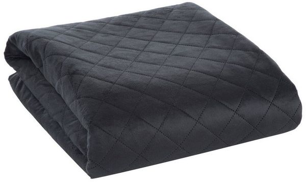 Design91 Tagesdecke LUIZ, Gesteppte Decke Zweiseitig Moderner Bettüberwurf Velours