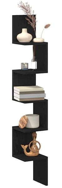 vidaXL Eckregal Schwarz Eichen-Optik 20 x 20 x 127,5 cm Holzwerkstoff 862656 Bild 3