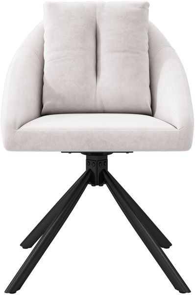 2er-Set Drehstühle in Beige, 79x59x65 cm – ergonomischer Samtstuhl mit Rollen und Metallgestell Bild 8