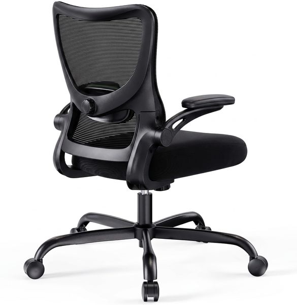 Marsail Ergonomischer Bürostuhl, Drehschreibtischstuhl mit 3D-PU-Armlehnen & Verstellbarer Lendenstütze, höhenverstellbar & neigbarer Chefsessel mit atmungsaktiver Netzrückenlehne,Bis 136kg