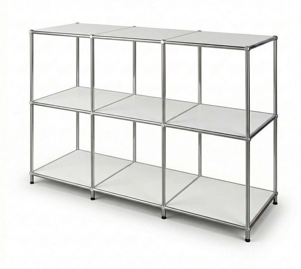 Floordirekt Sideboard Metall Concept Epure MK-018, Standregal Lowboard (Standregal Lowboard), verchromtes Metallgestell, 3 Ablagen, B116×T40×H82 cm