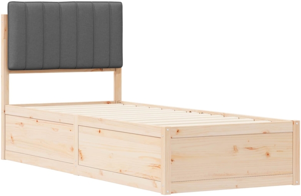 vidaXL Bettgestell mit gepolstertem Kopfteil Dunkelgrau 80x200 cm 877800 Bild 3