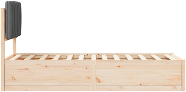 vidaXL Bettgestell mit gepolstertem Kopfteil Dunkelgrau 80x200 cm 877800 Bild 5