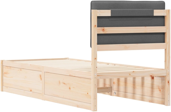 vidaXL Bettgestell mit gepolstertem Kopfteil Dunkelgrau 80x200 cm 877800 Bild 6