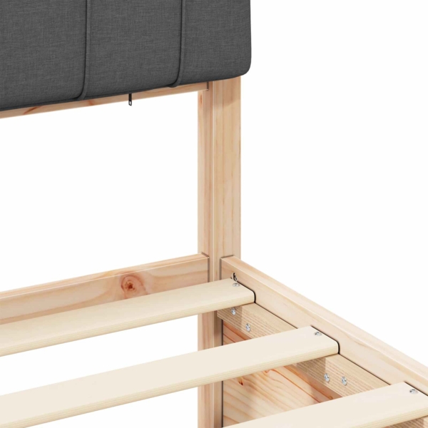 vidaXL Bettgestell mit gepolstertem Kopfteil Dunkelgrau 80x200 cm 877800 Bild 7