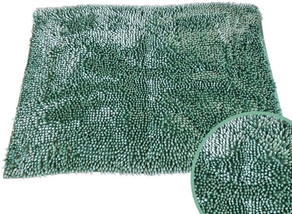 LindenBerg Badematte Chenille, weich, Polyester, 1xMintgrün, 60x90 cm, maschinenwaschbar, rutschhemmend beschichtet