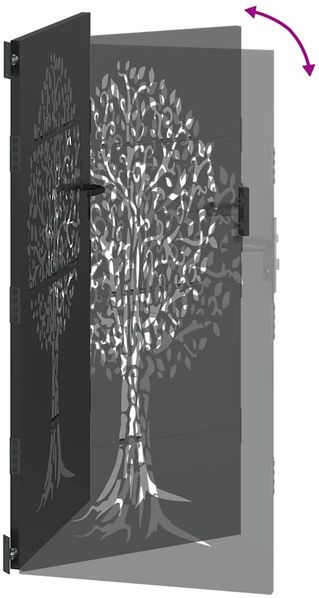 vidaXL Gartentor Schwarz 85 x 200 cm Pulverbeschichteter Stahl 42015863 Bild 9