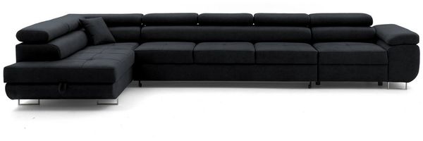 Muffo Ecksofa WILD XXL, mit Bettkasten, Hohe Metallfüße, verstellbare Kopfstützen, Liegefläche 125x240