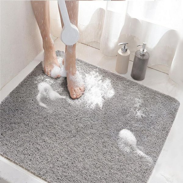 LuxusKollektion Duschmatte Duschmatte rutschfest 60x60cm PVC-Luffa Badewannenmatte Grau