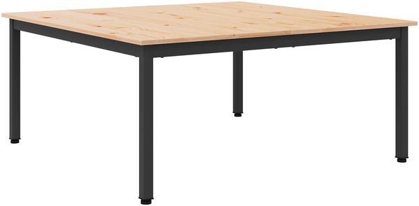 vidaXL Couchtisch Natur 100 x 100 x 45 cm Massives Kiefernholz 892769 Bild 2