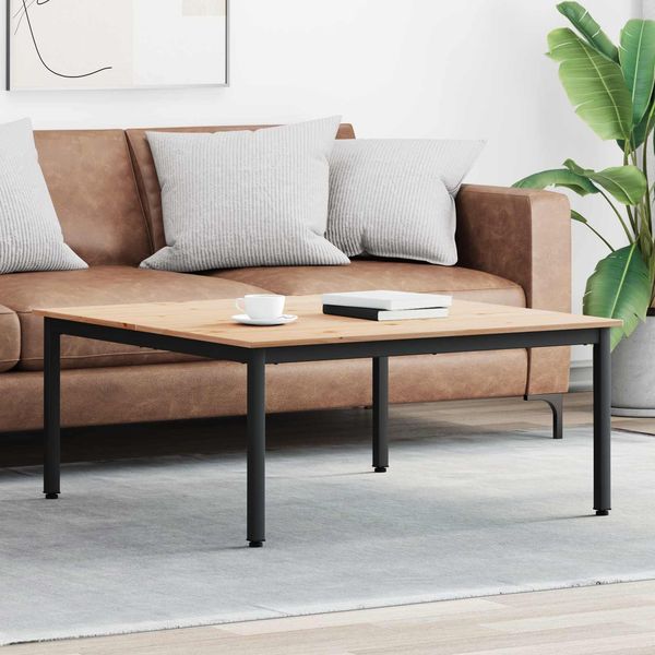 vidaXL Couchtisch Natur 100 x 100 x 45 cm Massives Kiefernholz 892769