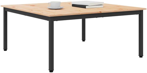 vidaXL Couchtisch Natur 100 x 100 x 45 cm Massives Kiefernholz 892769 Bild 3