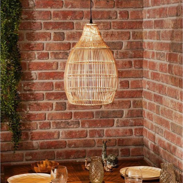 esotec LED Gartenleuchte Solarleuchte Kairo, Boho Stil, warmweiß 45lm Polyrattan outdoor 102239, Dauerlicht, automatisch EIN/AUS bei Dämmerung, LED fest integriert, 2800K warmweiß, Winterfest, Solarbetrieb ohne Stromanschluss