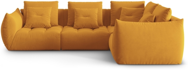 Micadoni Ecksofa Bloom 4-Sitzer Rechts Samt Gelb