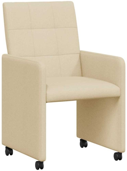 vidaXL Esszimmerstühle mit Rollen 2 pcs Creme 58 x 65 x 94 cm Stoff 42017836
