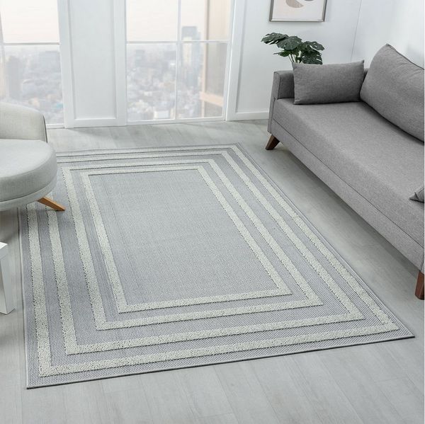 Vimoda Teppich galaxus Wohnzimmer Barbaren Design Hochtief Waschbar, in-/Outdoor, Rechteckig, Höhe: 10 mm, Rückenmaterial Baumwolle, Weich & robust modern Design Raute