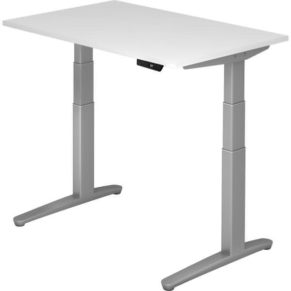 'XBHM12' Sitz-Steh-Schreibtisch elektrisch 120x80 cm Weiß Silber