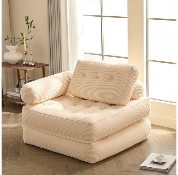 LITBIRD Schlafsofa faltbar, 4-in-1 Multifunktionssofa, Sitzsack-Sofa, Relaxsessel, 1 Teile, Spielsofa & Gästebett für kleine Räume