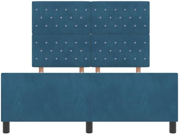 vidaXL Boxspringbett mit Kopfteil Dunkelblau 140 x 190 cm Samt 3344877 Bild 7