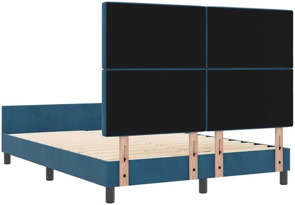 vidaXL Boxspringbett mit Kopfteil Dunkelblau 140 x 190 cm Samt 3344877 Bild 9