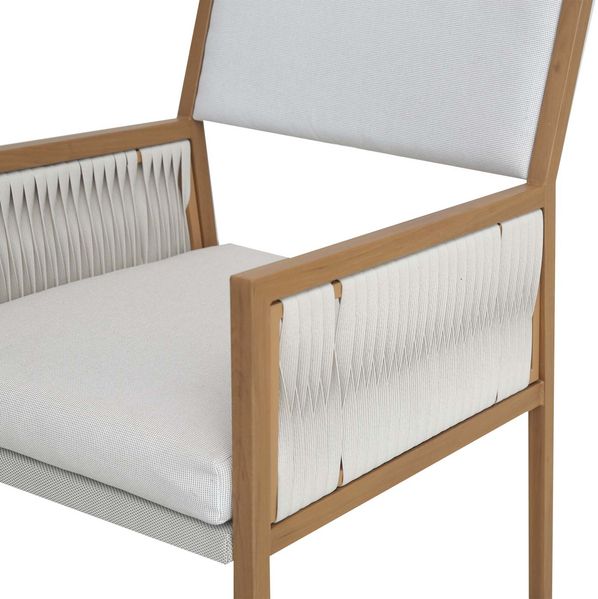 Garten-Essgarnitur HWC-Q12, Gartengarnitur Tisch+4xStuhl Sitzgruppe, Polyrattan Olefin (210 g/m²) ~ weiß Bild 5