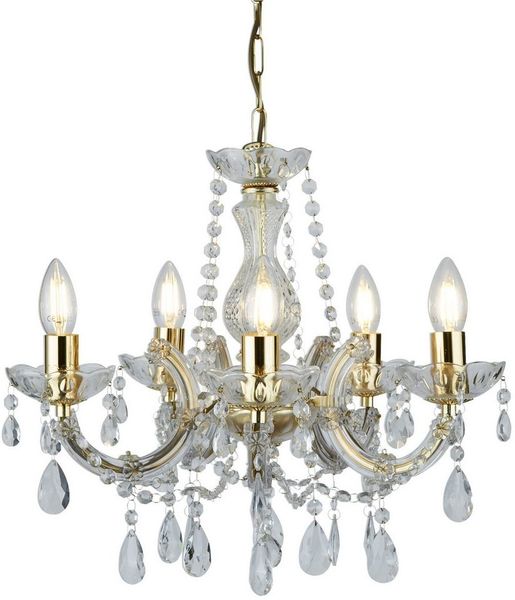 Deckenleuchte, Gold, H 100 cm, MARIE THERESE