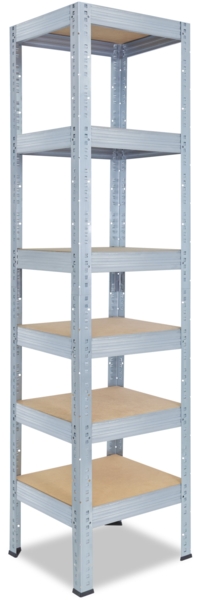 shelfplaza PRO 230x40x40 cm Schwerlastregal in grau-verzinkt mit 6 Böden und 166 kg Traglast pro Boden