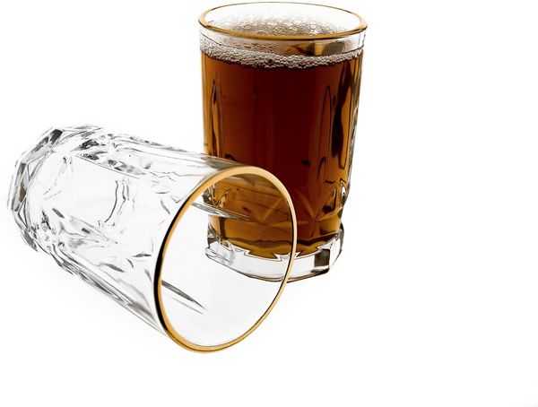 Elegantes Kristall Gläser-Set 12-teilig mit edler Goldumrandung - 150 ml