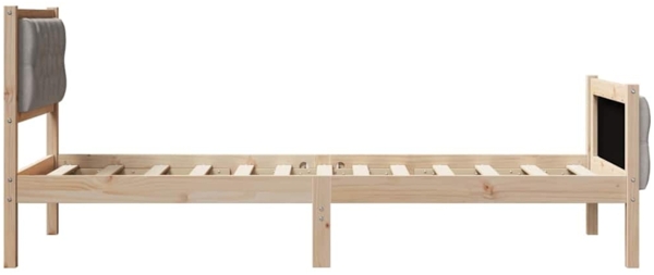 vidaXL Bettrahmen mit Kopfteil Taupe 75 x 190 cm Massives Kiefernholz 878442 Bild 5