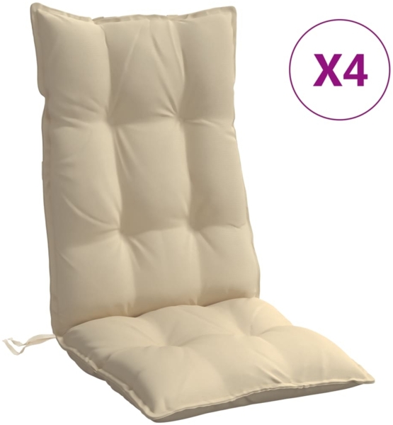 vidaXL Hochlehner-Auflagen 4 Stk. Beige Oxford-Gewebe 377612