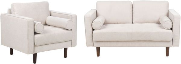 Sofa Set hellbeige 3-Sitzer NURMO