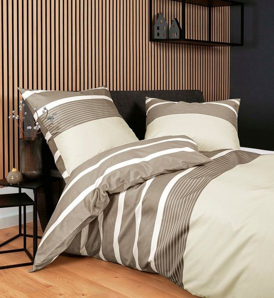 Janine Bettwäsche J. D, Mako-Satin, 2 teilig, Bettwäsche im Streifen-Design in verschiedenen Qualitäten