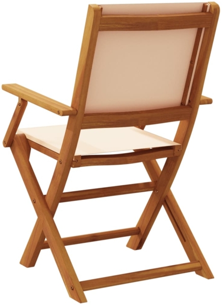 vidaXL Gartenstühle 8 Stk. Klappbar Beige Stoff und Massivholz 3214585 Bild 5
